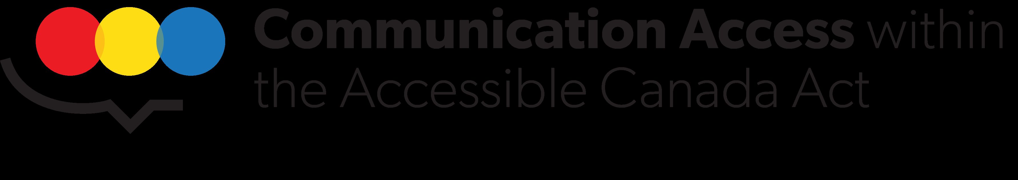 Communication Access within the Accessible Canada Act logo
